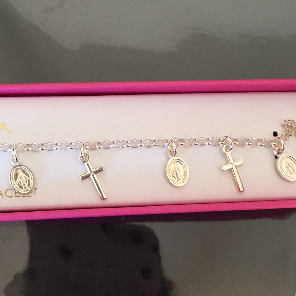 Sterling religious bracelet